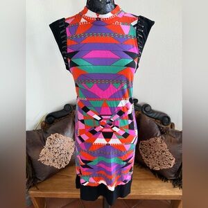 Joyous & Free Vintage Colorful Geometric Pattern Dress Size M